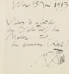 Album Page with Handwritten Aphorism and Signature